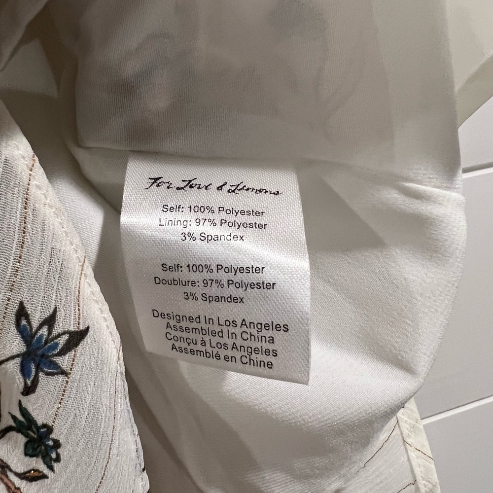 NWT For Love and Lemons white floral midi Romy skirt - Picture 7 of 8